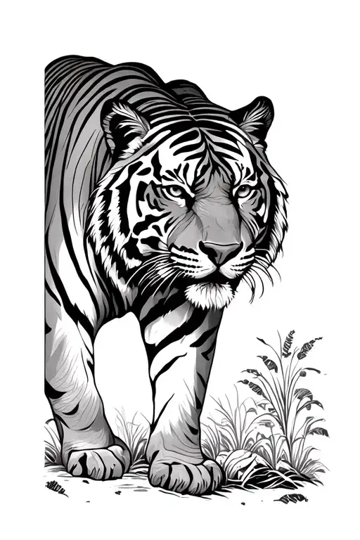 Tiger Is Searching For A Prey