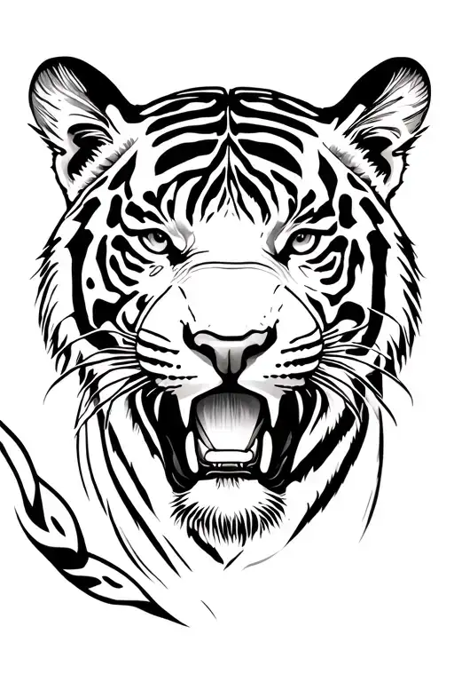 Hungry Tiger Is Searching For A Prey