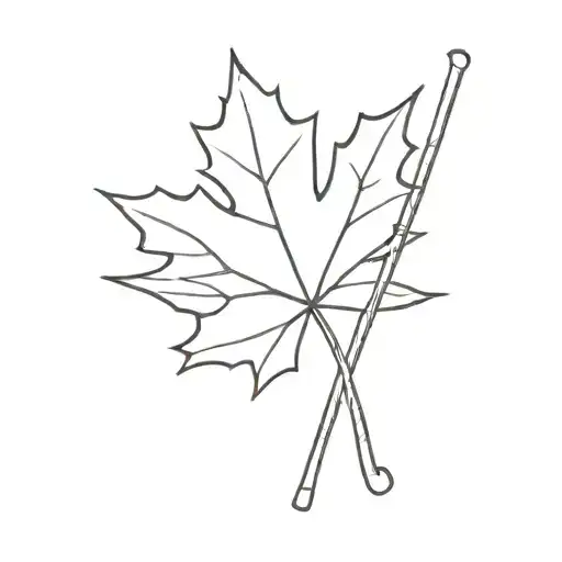 Maple Leaf With The Number 9 And A Hockey Stick For A Stem