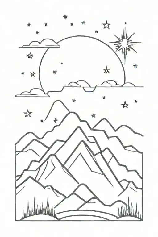 Line With Mountains And Stars Aim