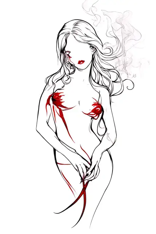 Sexy Girl Vampire Smoke