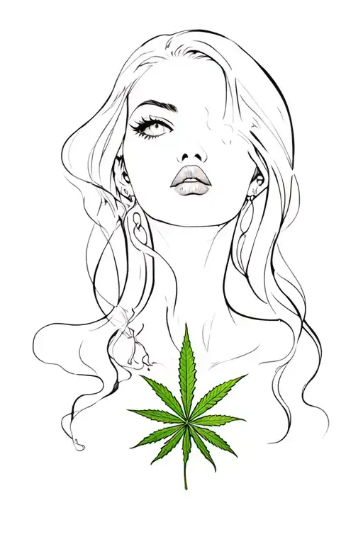 Sexy Girl Vampire Smoke Marijuana