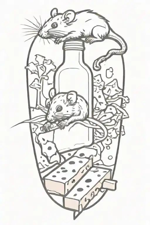 Dead Rat Laying On Cheese With A Bottle Of Cheese Wizz In Hand