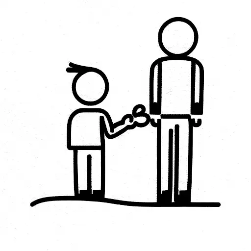 Boy And Father Saluting As Father Goes To Heaven