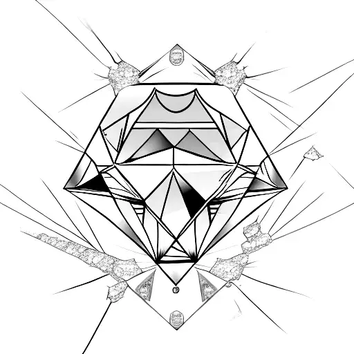 Diamond On The Ground With Cracks On The Ground