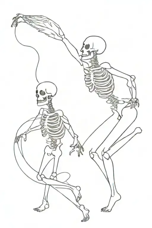 Skeleton And Woman Dancing
