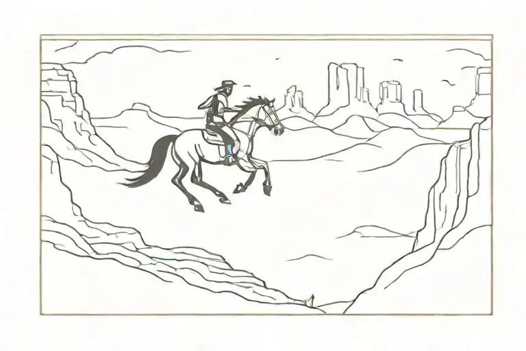Horse Galloping Across Monument Valley