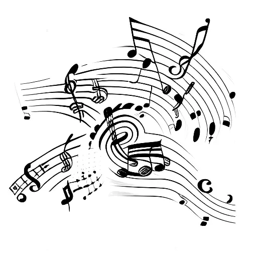 Generate Music Note Tattoo With Red Heart