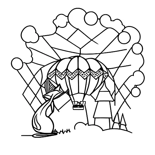 Fox In A Hot Air Balloon