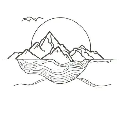 Rocky Mountains And Ocean Waves Forming