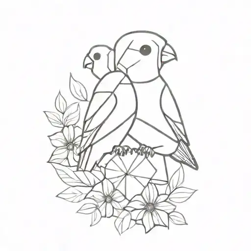 Lovebird No Background Geometric Shapes