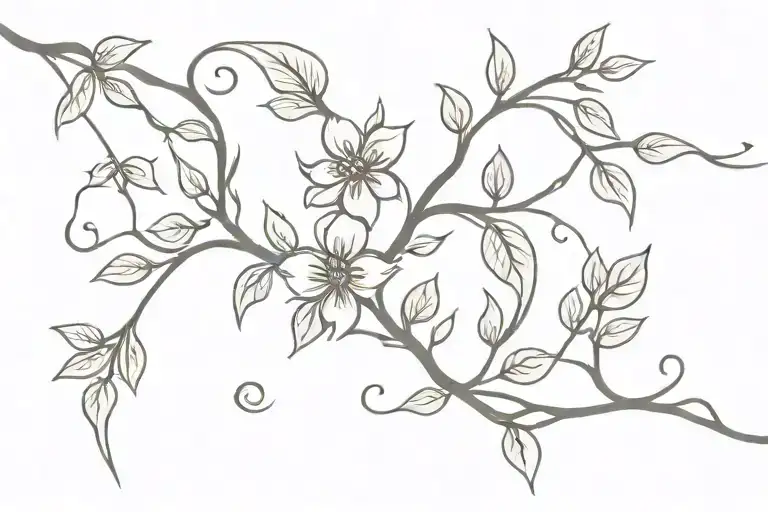 Celtic Flowers And Branches With Leaves Intertwined