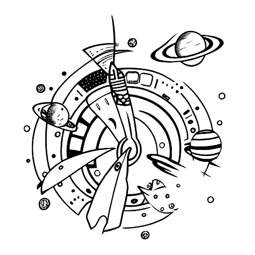 Astronaut With Space And Dragonfly