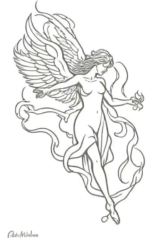 Angel Rising From Flames