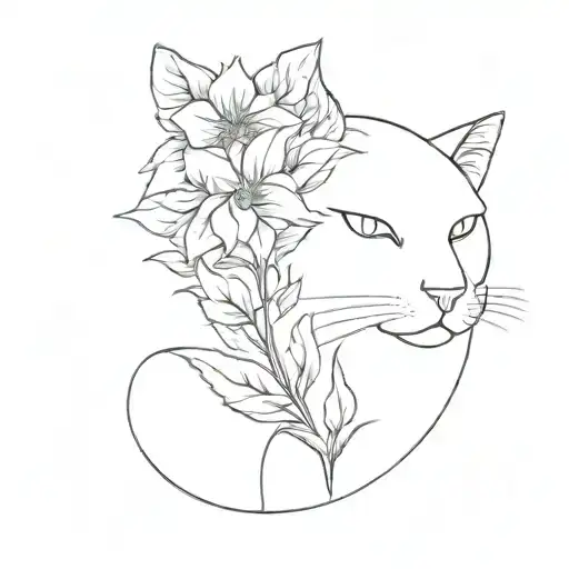 Cat Flower Delicate Universe