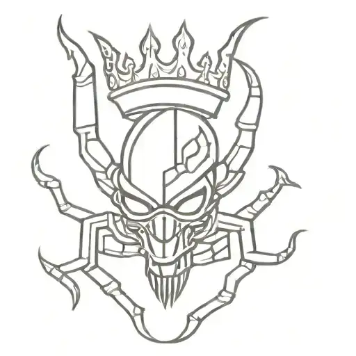 Scorpion With A King's Crown And A Ninja Mask