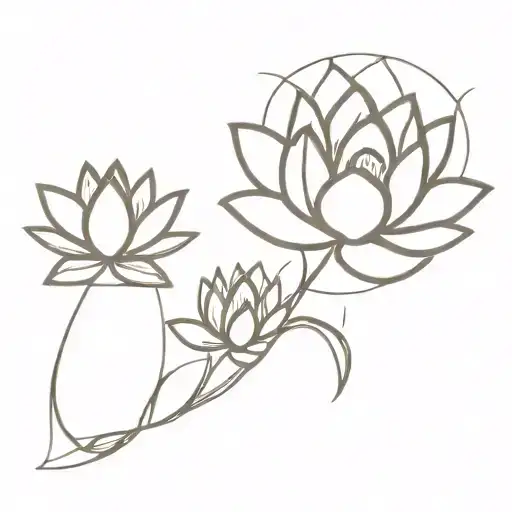 Lotus Flower And Broken Hourglass