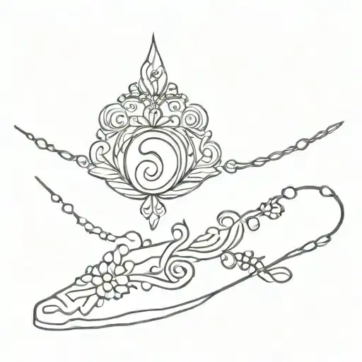 Disney Ornamental Anklet Tattoo Design