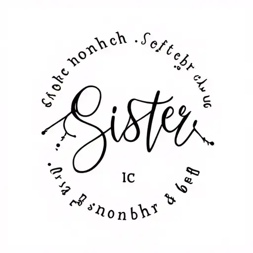 Tiny Sister Tattoo Design With Birth Month October And September