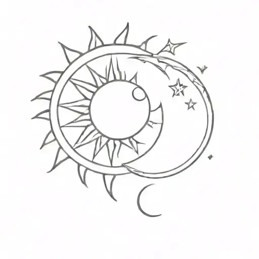 Sun And Moon Merging Together