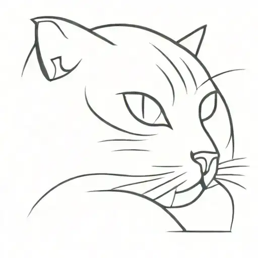 Outline Of Cat Poking Head Up