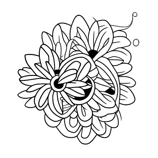 Minimalist Daisy With A Long Line