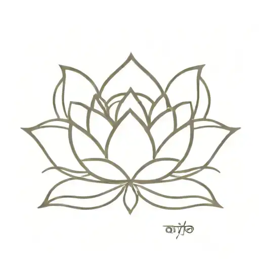 Sanskrit Symbol For Breathe With Lotus Flower