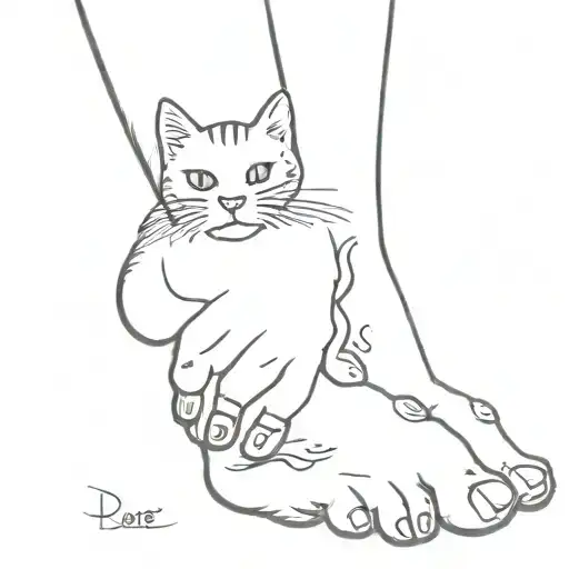 Cat Dog Kiss My Foot Print