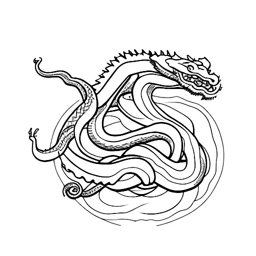 Snakes Fight The Dragon