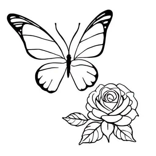 Butterfly Bear And Rose