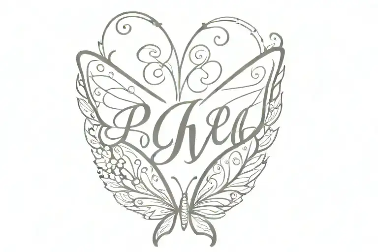 Butterfly Wings With Initials And The Word Princess