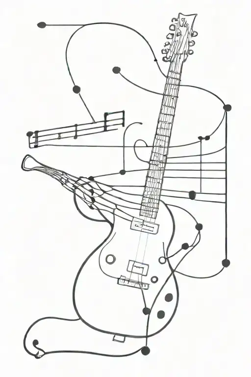 Electric Guitar Strings Transforming Into Musical Notes