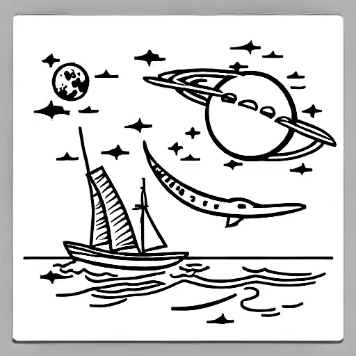 The Astronaut Who Sails In The Sea And Is Surrounded By Dinosaurs