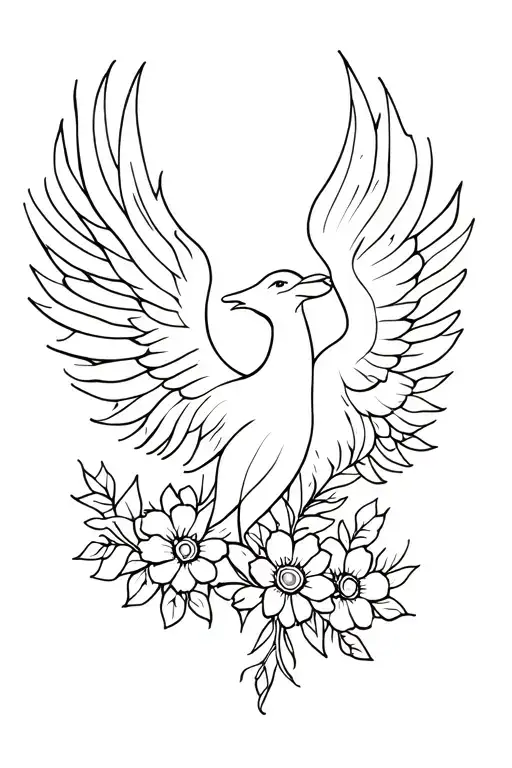 Phoenix With Flowers
