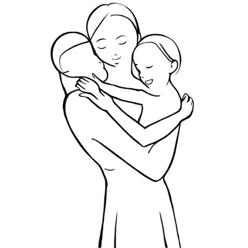 Mom With Her Child In These Arms