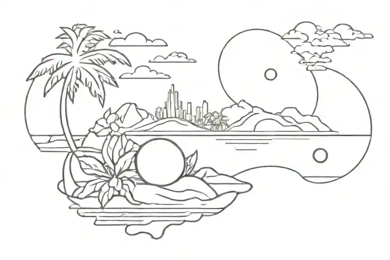 Pearl And Island Sunset