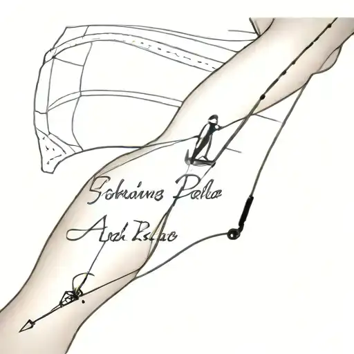 Fishing Pole On Knee With Signature Incorporated