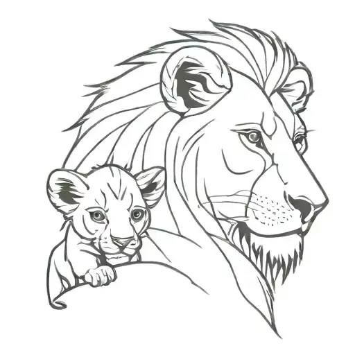 Lion King With Baby Lion
