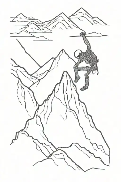 Skeleton Climbing Mountain
