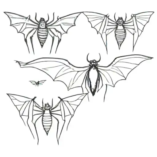 Black Spider Wit Black Bat Wings