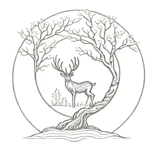 Tree With A Deer