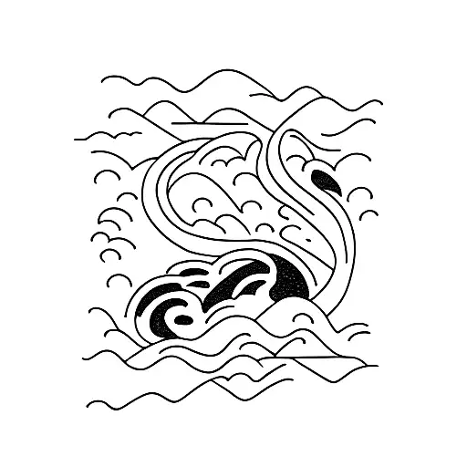 River Running Into Ocean