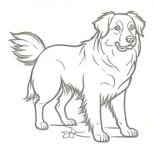 Australian Shepherd Dog Outline
