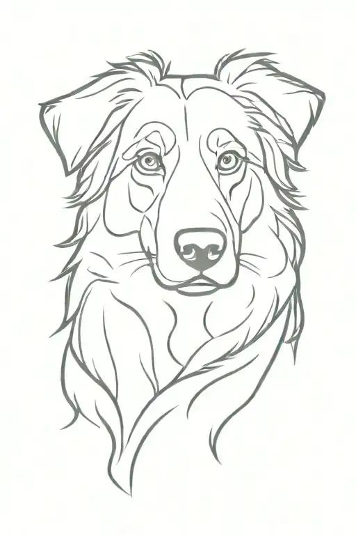Australian Shepherd Dog Outline