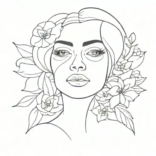 Floral Woman Face