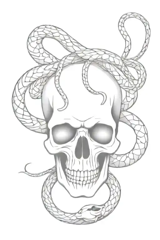 Skull With Snakes Wrapped