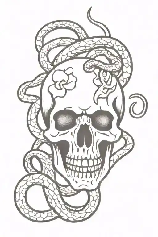 Skull With Snakes Wrapped