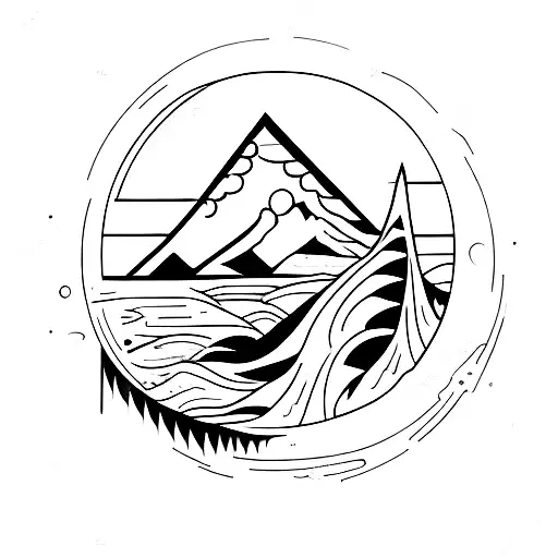 Osprey Portrait Planets Mountains Waves