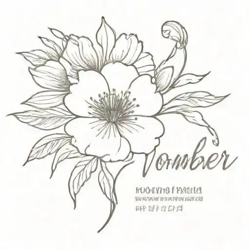 November Birth Flowers With Name Incorporated
