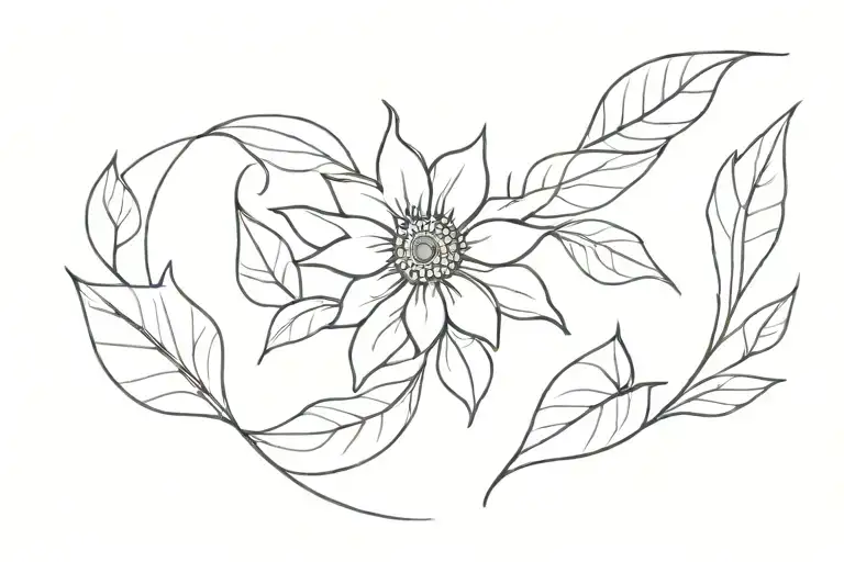 Sun Flower Leaves Intertwined